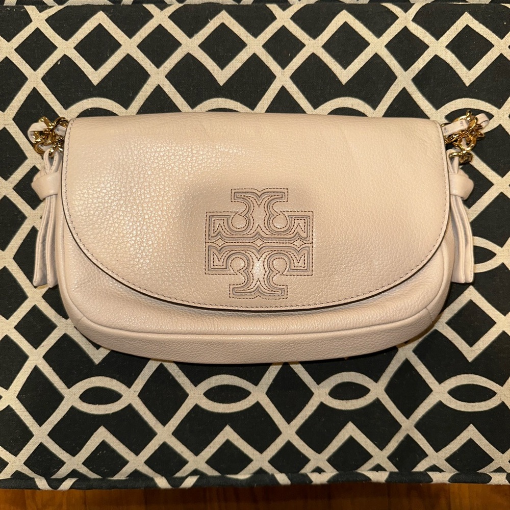Tory Burch Cream Leather Shoulder Bag